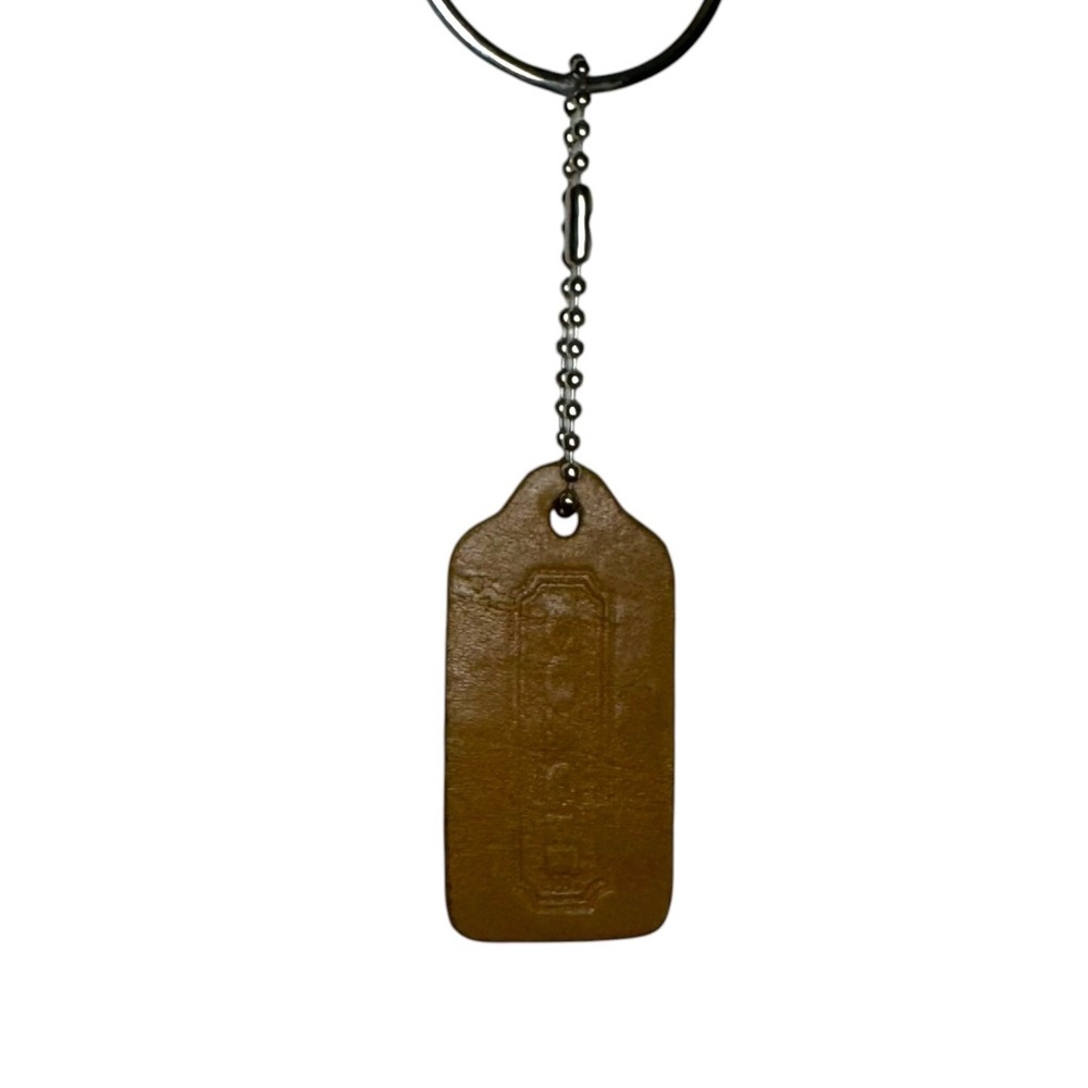 Coach Leather Hangtag OS Tan Embossed Logo Vintage Replacement Accessory